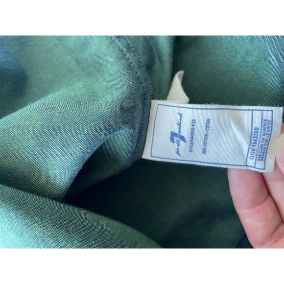 7 For All Mankind Button Front Shirt Mens XL blue green slight iridescent - Picture 10 of 10